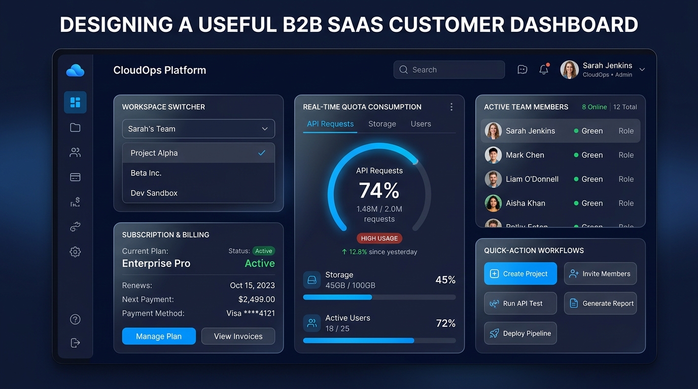 How to Design a Useful B2B SaaS Customer Dashboard - Agentium Start Architecture