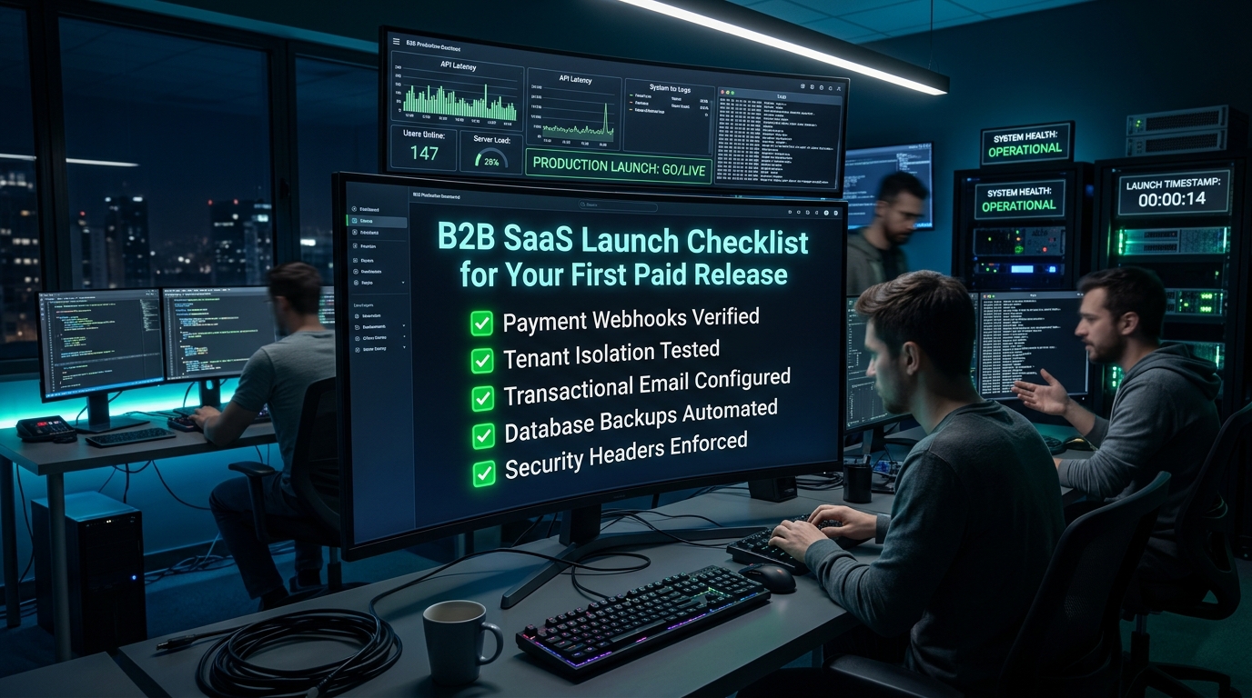 A B2B SaaS Launch Checklist for Your First Paid Release - Agentium Start Architecture